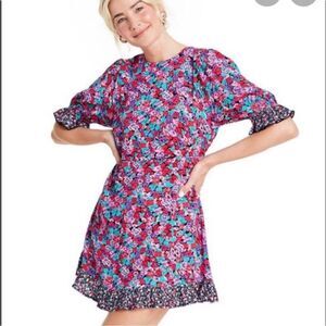 Rixo x Target Mixed Floral Puff Sleeve Mini Dress size 2